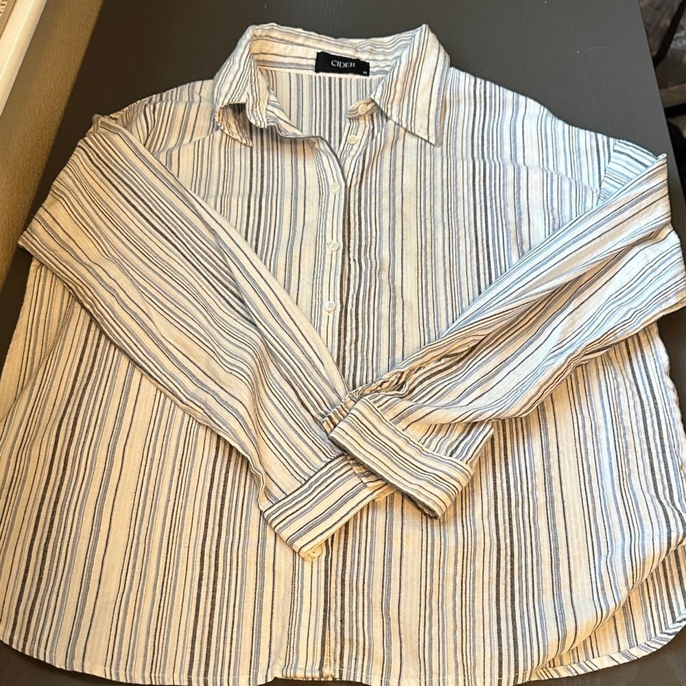 Cider Striped Blue and White Women’s Shirt